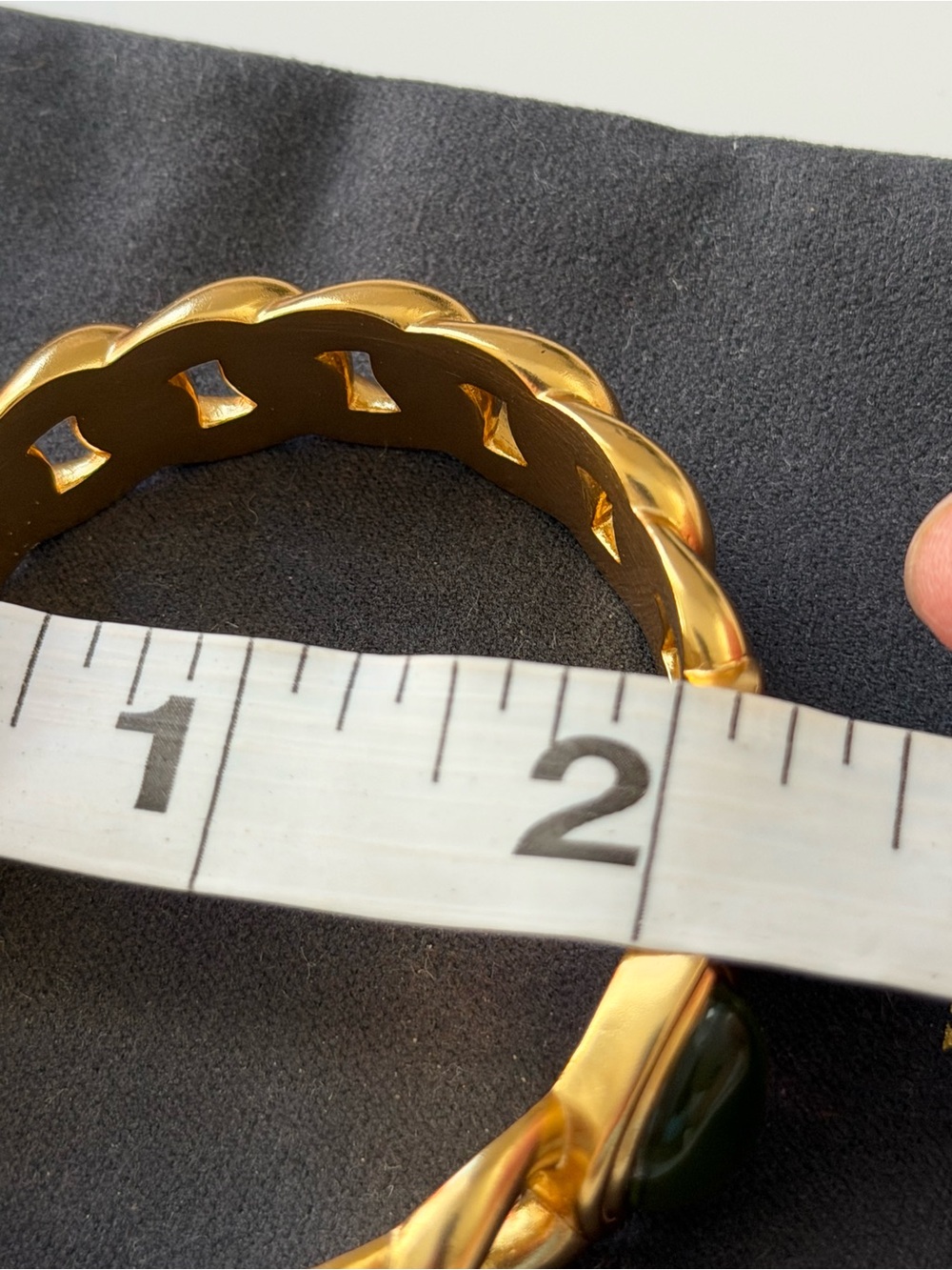 NWOT Julie Vos Gold-Tone Bracelet with Green Cabochons - Picture 11 of 11